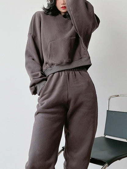 Casual Solid Color Loose Hoodies