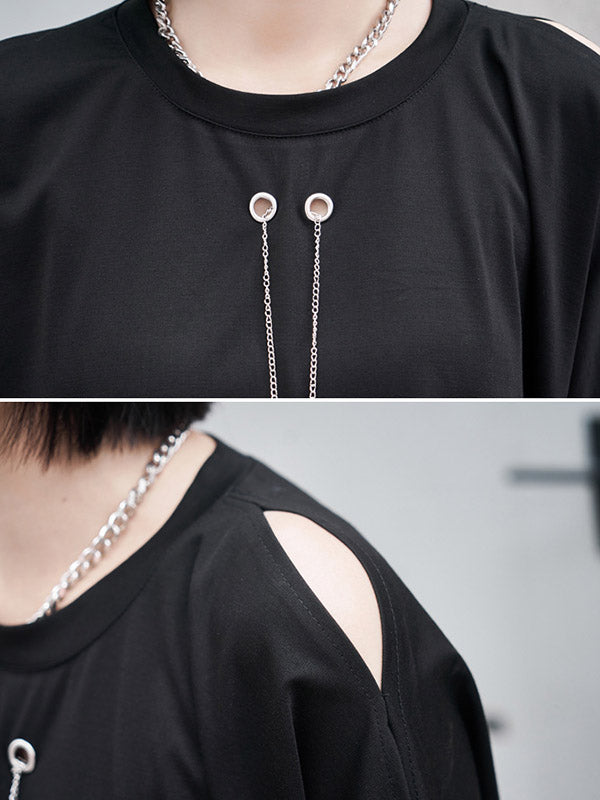 Original Solid Color Cold Shoulder T-Shirt Top