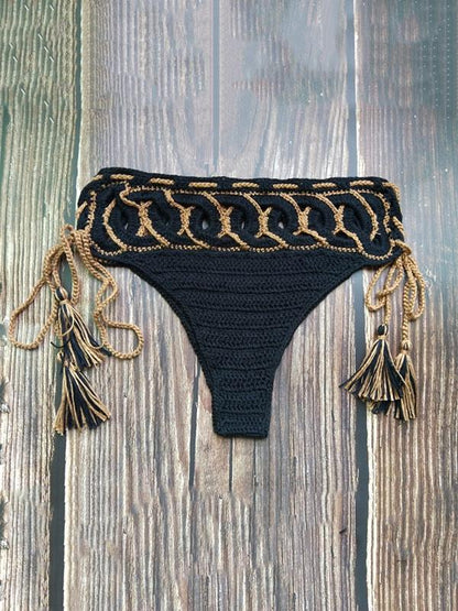 Flora Hollow Bandage Crochet Bikini Swimsuit