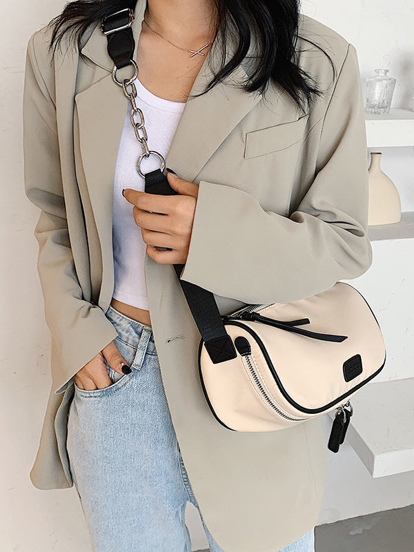 Casual Solid Color Oxford Cloth Shoulder Bag