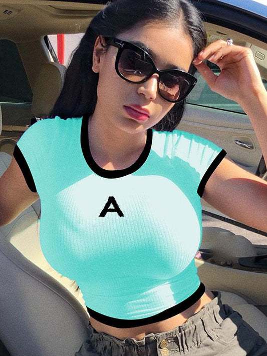 Short Sleeve A Printed Tees