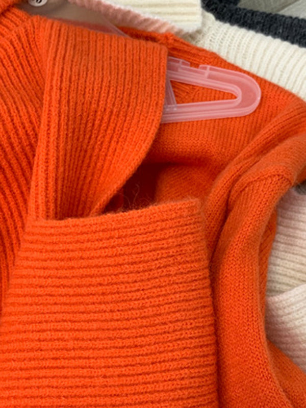 Solid Round-Neck Sweater Dresses And Irregularity Batwing Sleeves High-Neck Cape Set