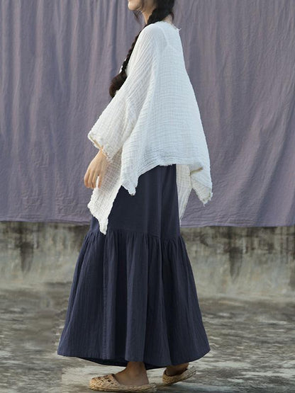 Ramie Cotton Elastic Loose Wide-leg Pants