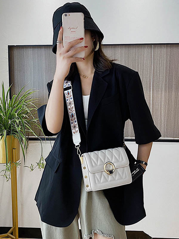 Casual PU Solid Color Geometric Bags