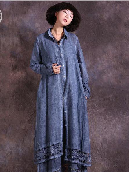 National Hollow Irregular Long Dress