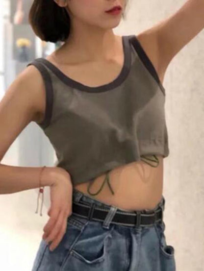 String Crop Sports Tanks