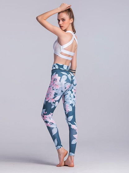 Floral Printed Wrap Yoga Leggings