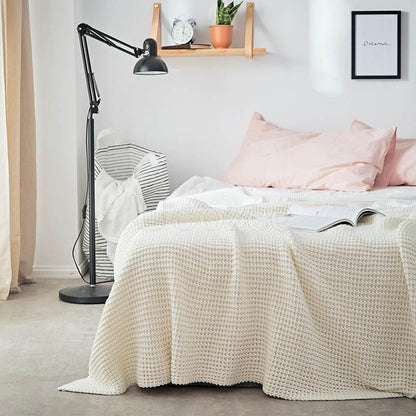 Solid Wool Knit Blankets