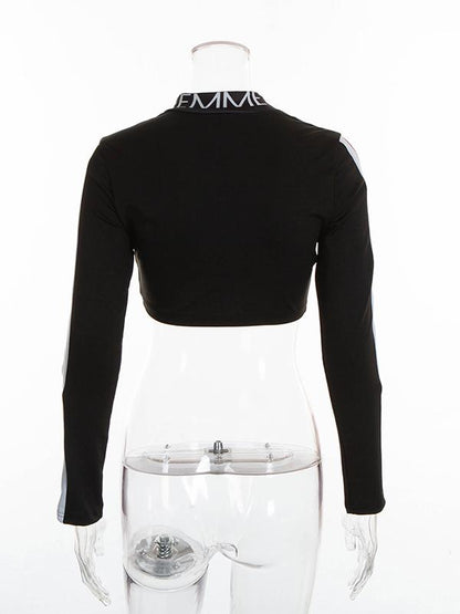 Sexy Contrast Color Split-joint Blouses&shirts Tops