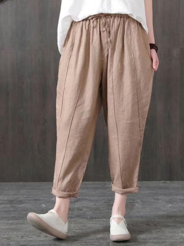 Vintage Loose Solid Harem Pants