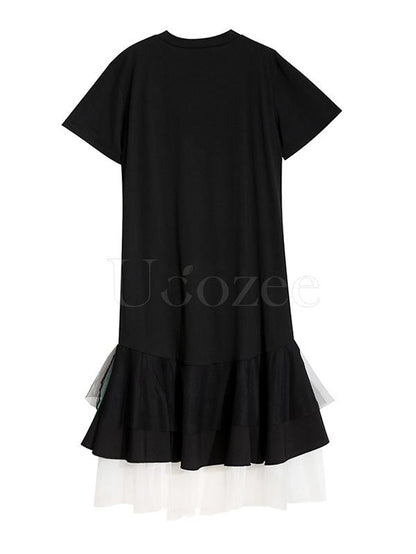 Casual Split-joint Gauze Long Dress