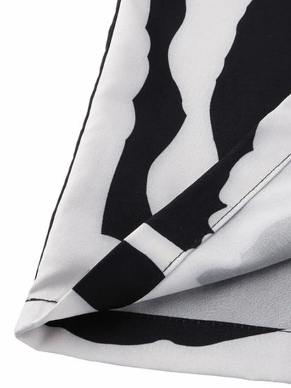 Original Casual Printed Color-Block V-Neck Batwing Sleeves Maxi Dress