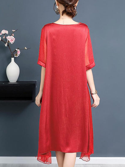 Casual A-line Light Midi Dress