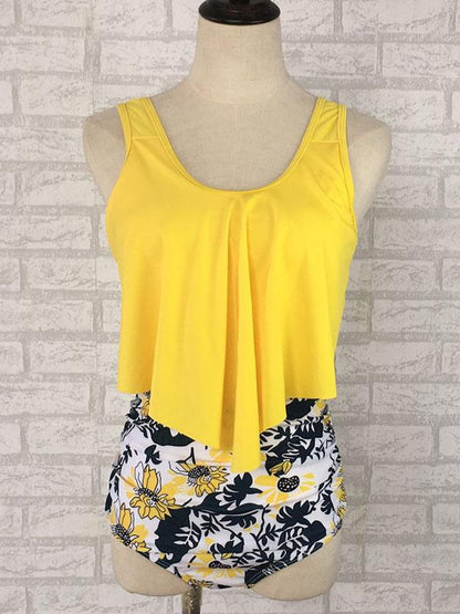 Ruffle High Waisted Tankini Swimsuit