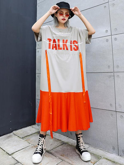 Oversize Split-joint T-Shirt Dress