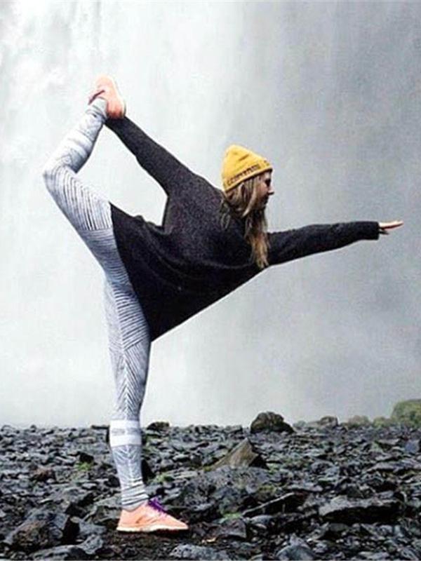 StripedPrinted Gym Yoga Leggings