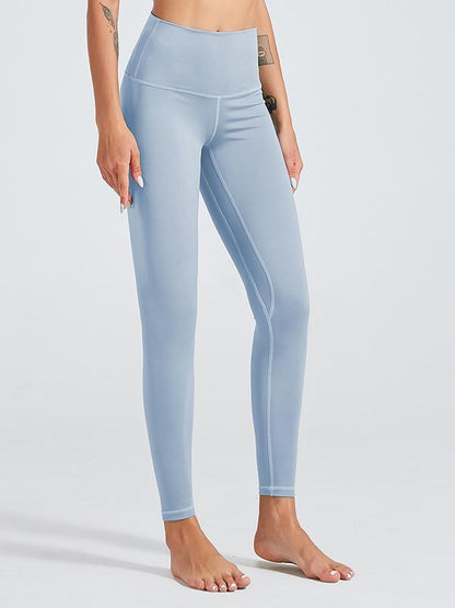Solid Color High-Waisted Wrap Sports Leggings