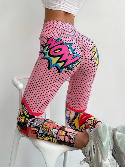 Polka-Dot Printing Leggings