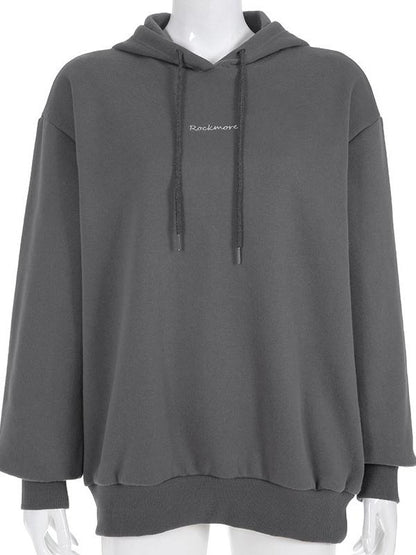 Loose Hooded Printed Sweatshirts