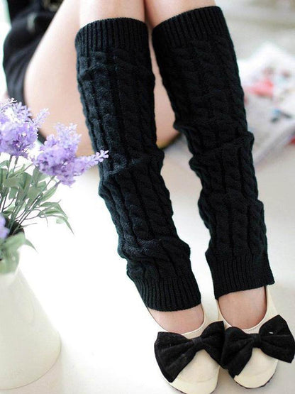 Solid Thick Knitting Leg Warmer Accessories