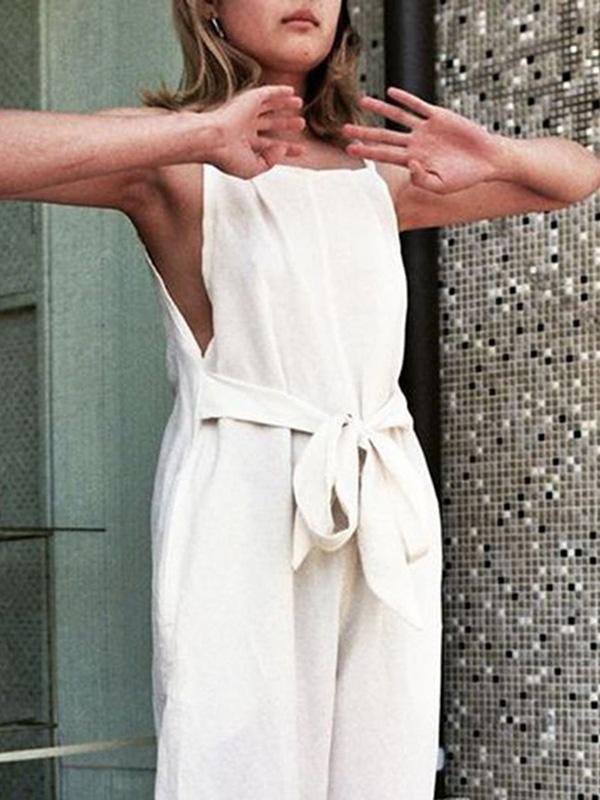 4 Colors Spagetti-neck Jumpsuits