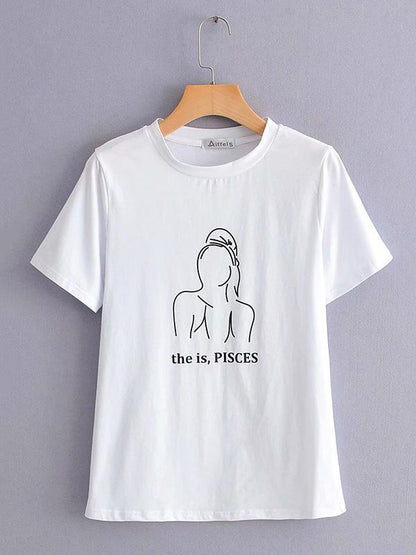 Casual Round-neck Short Sleeves Loose T-shirt