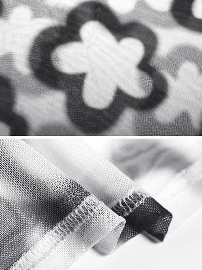 Loose Flower Printed Sunscreen T-shirt