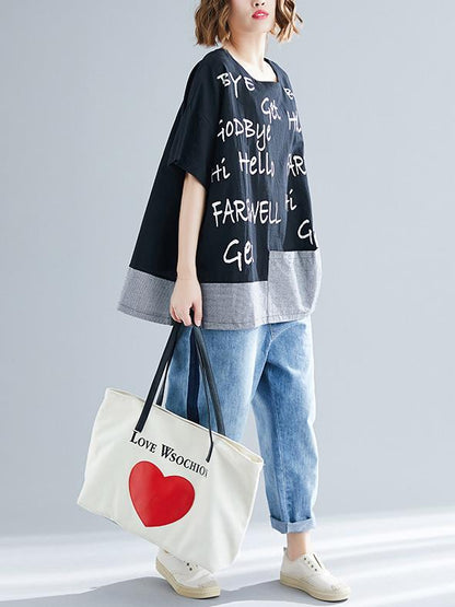 Loose Urban Casual Print Short T-Shirt