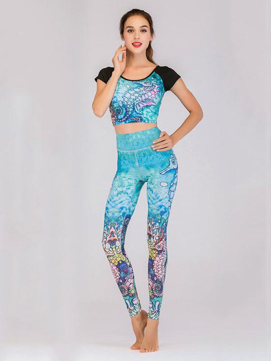Soft Comfortable Printed Yoga Suits