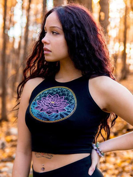 Printed Sleeveless Short Vest Top