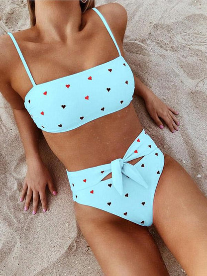 Bandeau Knot Bottom Bikini Swimsuit