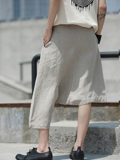 Original Designed Irregular Linen Harem Pants