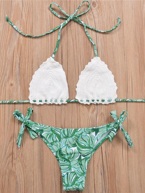 Sexy Knitted Bowknot Bikinis Swimwear