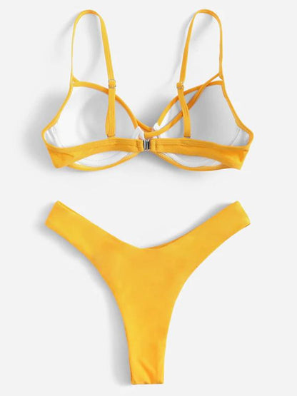 Plain Balconette Bikini Set