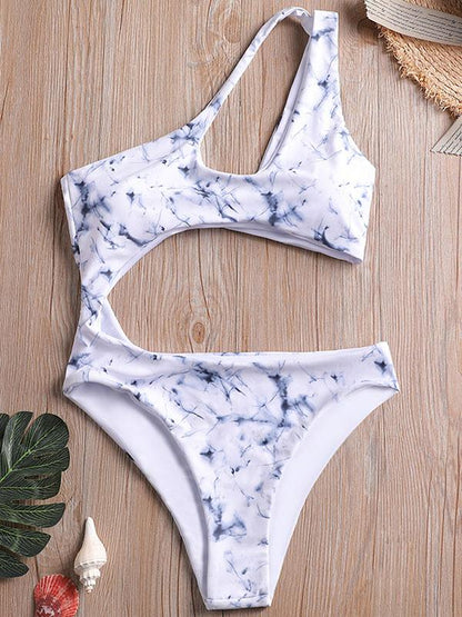 Single Shoulder One-piece Swimwear