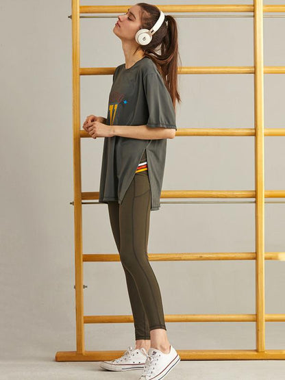 Loose Quick Dry Breathable Printed Sports T-Shirts Tops
