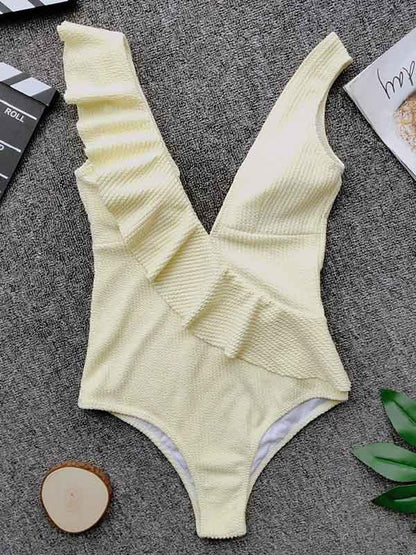 Sexy Beach Ruffled One-piece Swimsuit
