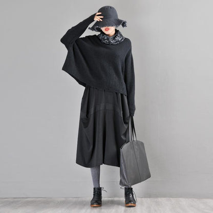 Buykud Pure Color Loose Irregular Wide-leg Pants