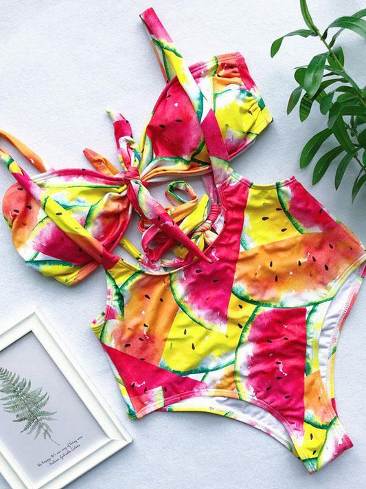 Knot Printed Bikinis Swimwear
