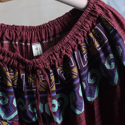 Ethnic Linen Spring Casual Cross-Pants