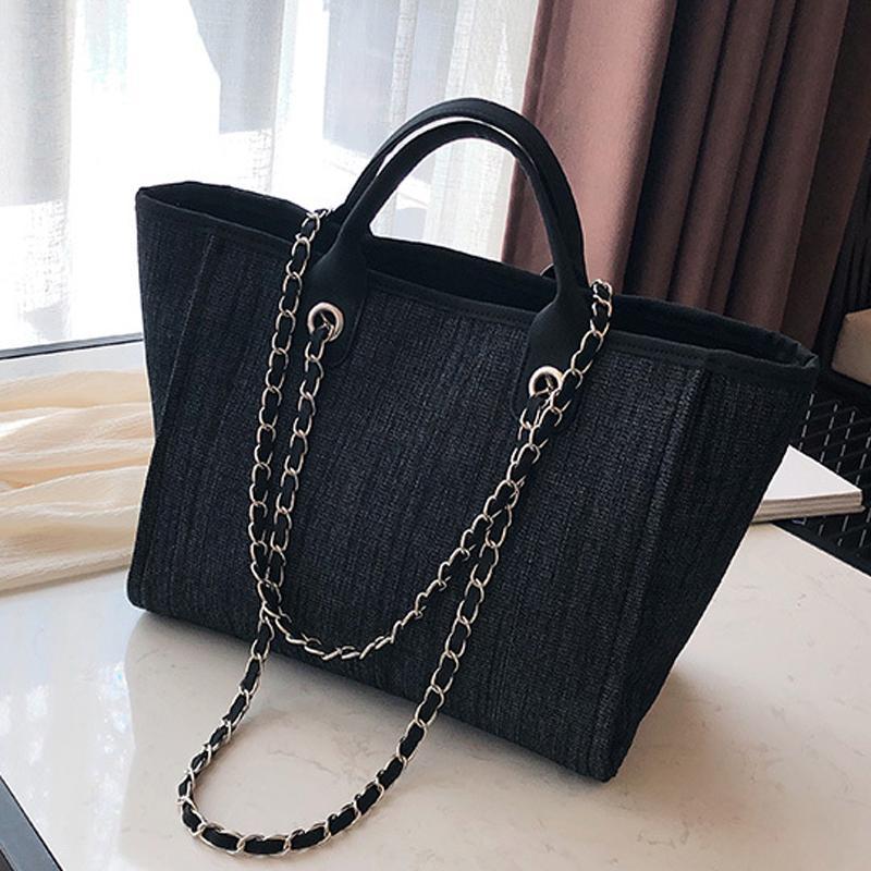Fashion Canvas Shoulder Bag Women Chain Bag