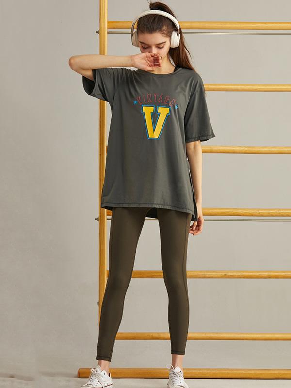 Loose Quick Dry Breathable Printed Sports T-Shirts Tops