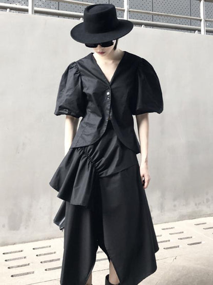 Asymmetric Ruffled Mermaid Skirt