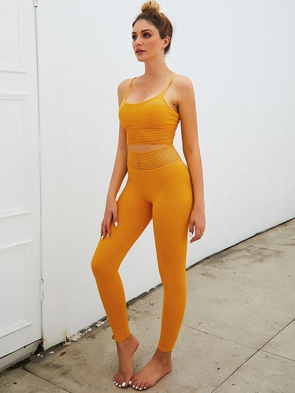 Solid Empire Tank&Leggings Sports Suits