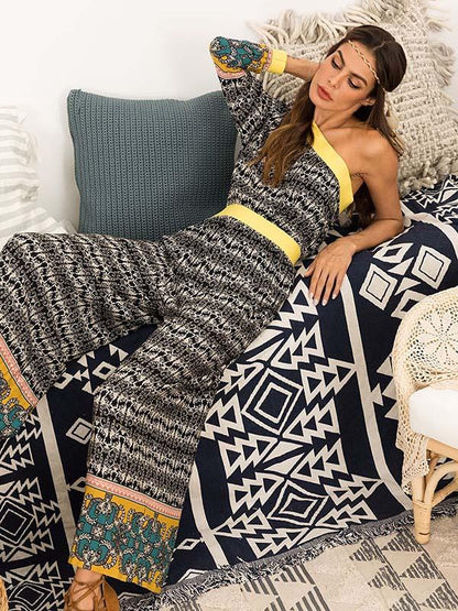 Floral Off-the-shoulder Bohemia Jumpsuits