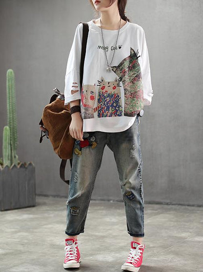 Loose Printed Comfortable Blouse