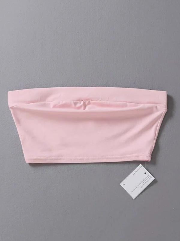 Elastic Wrap Sleeveless Strapless Vest Top