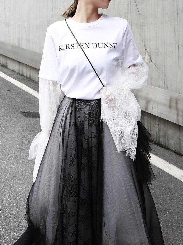 Casual Grenadine Split-joint T-shirt