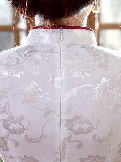 Jacquard Embroidered Short Cheongsams Dress