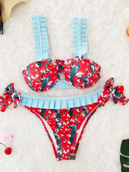 Printed Lace Bikinis Swimwear